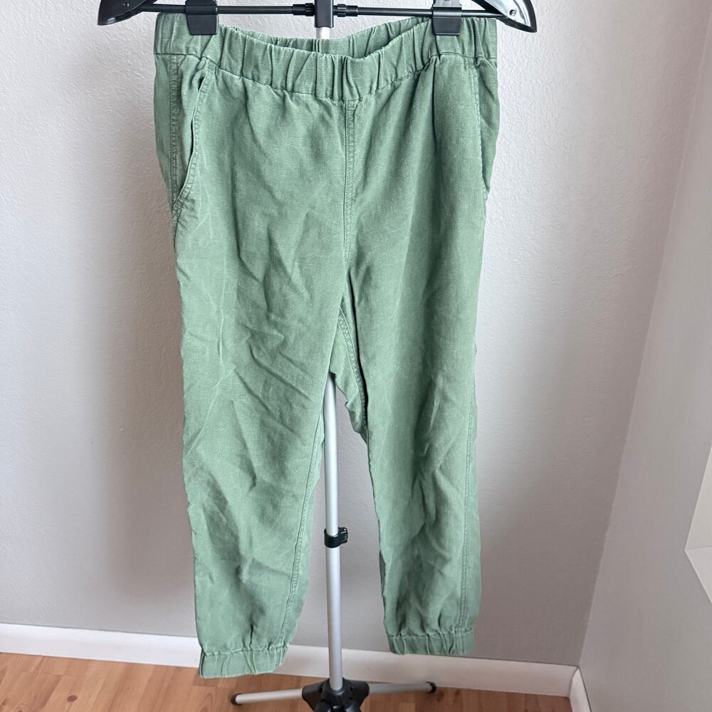 J. Crew Linen Lyocell Blend Green Natural Fiber Lagenlook Jogger Pull On Size 6